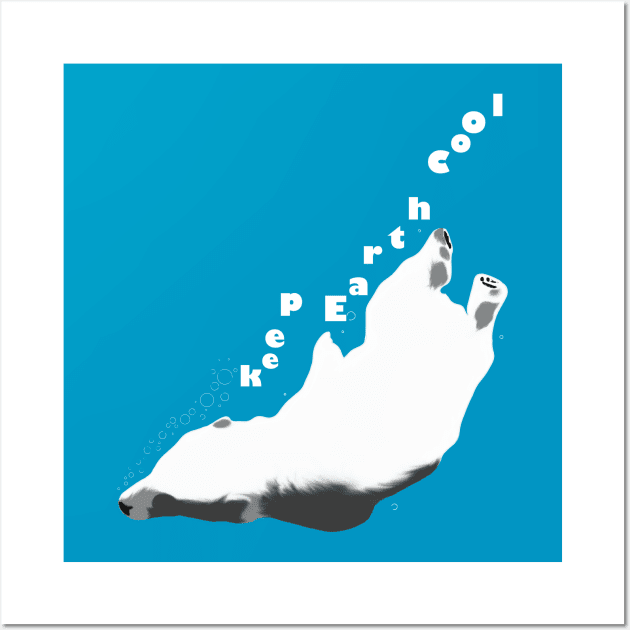 Keep Earth Cool Polar Bear Wall Art by AshStore